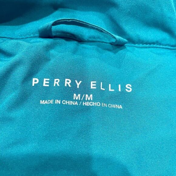 PERRY ELLIS WINDBREAKER JACKET ZIP OFF HOOD MIAMI SUPER BOWL LIV 2020 TEAL SZ M - Picture 5 of 11